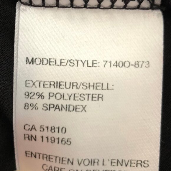 Tribal Scoop Neck 3/4 Sleeve Polyester Top w Knot Detail Black + White Sz S - Picture 8 of 9